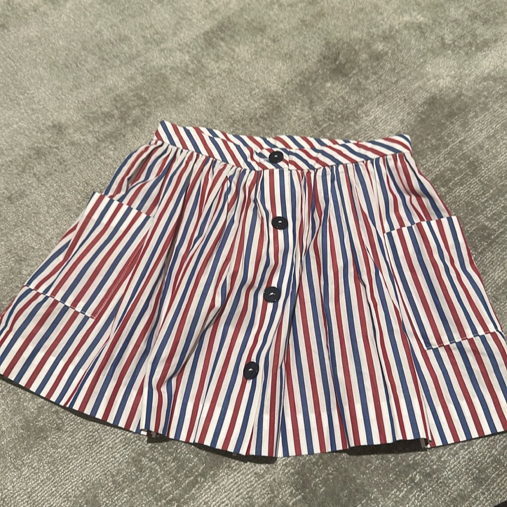 Jacadi cotton red white and  blue cotton skirt
